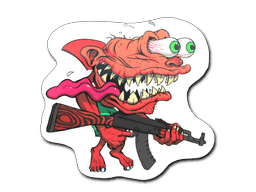 Red Shark Shooter CS2 Sticker