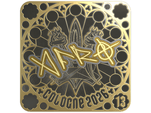 afro (Gold, Ranked) CS2 Sticker