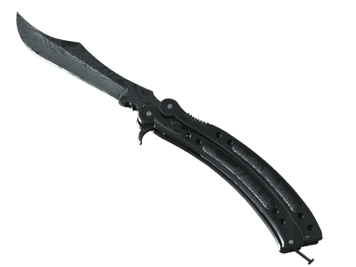 Butterfly Knife Damascus Steel (Battle Scarred)