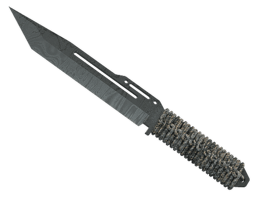 Paracord Knife Damascus Steel (Battle Scarred)