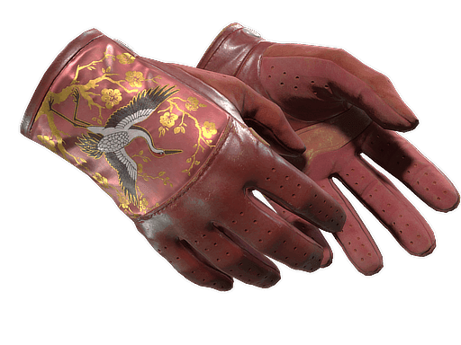 Driver Gloves Brocade Crane (Well-Worn)