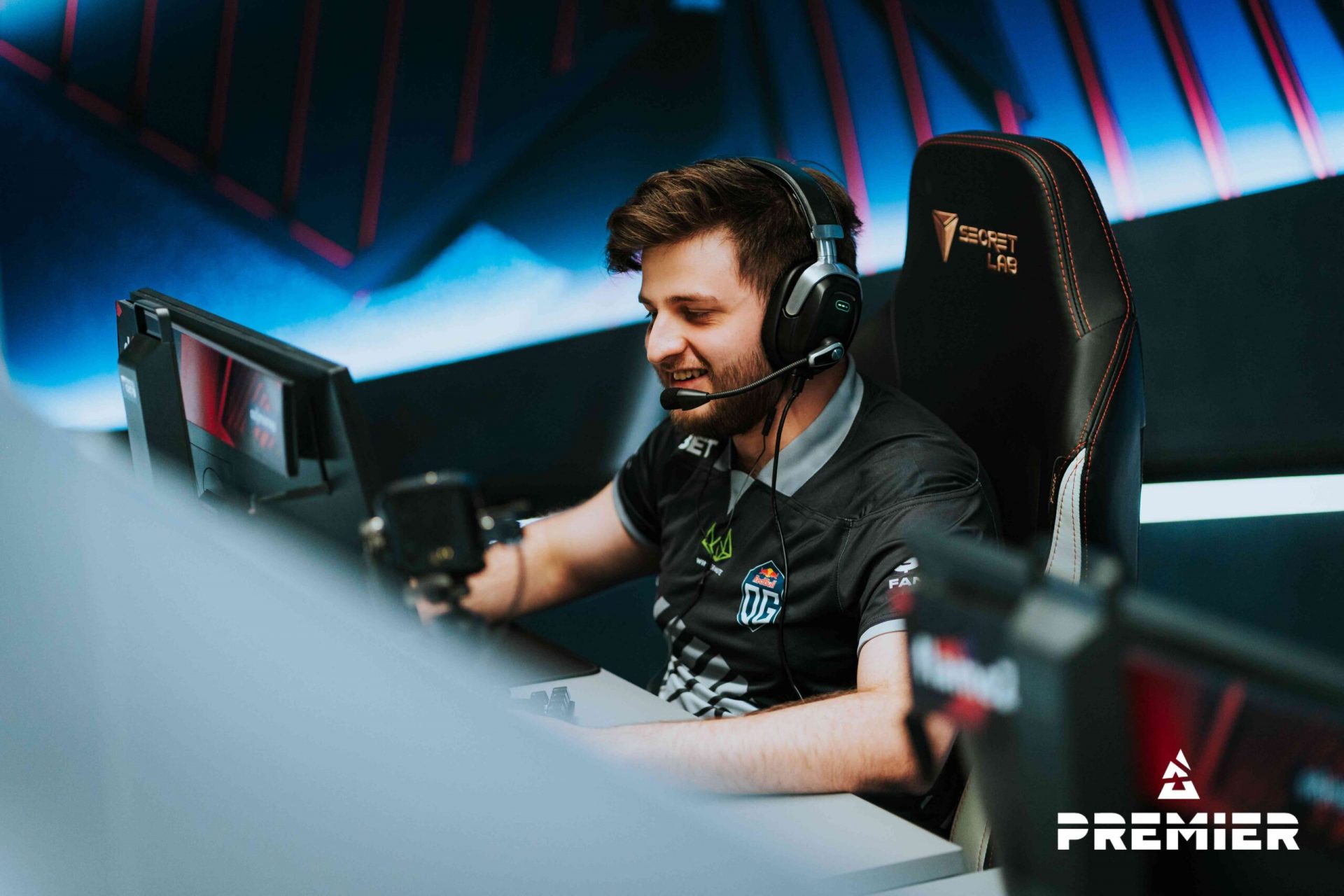 Abdul 'degster' Gasanov behind the monitor at the BLAST Premier Spring Groups