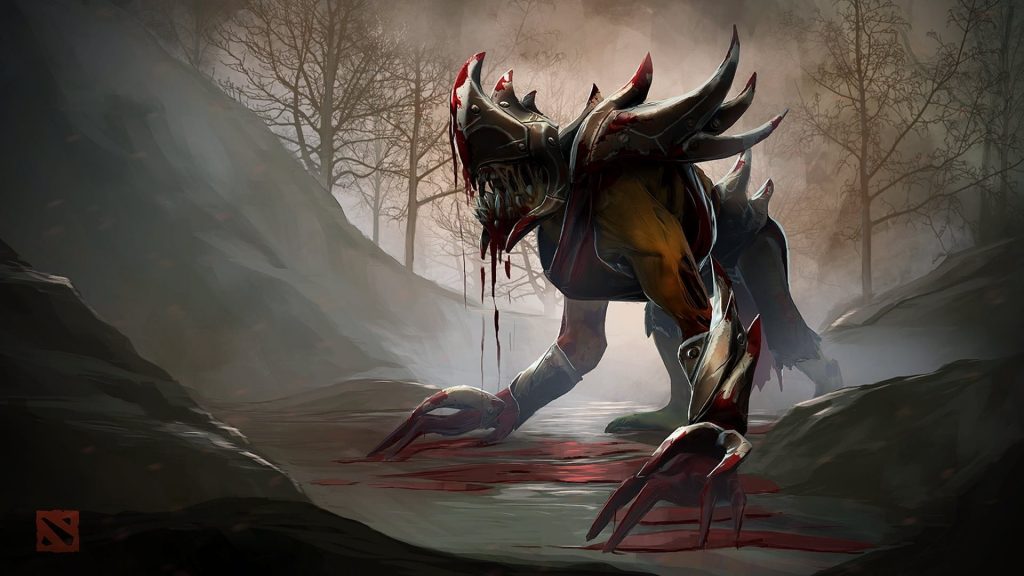 Lifeseatler from Dota 2 with blood in his mouth
