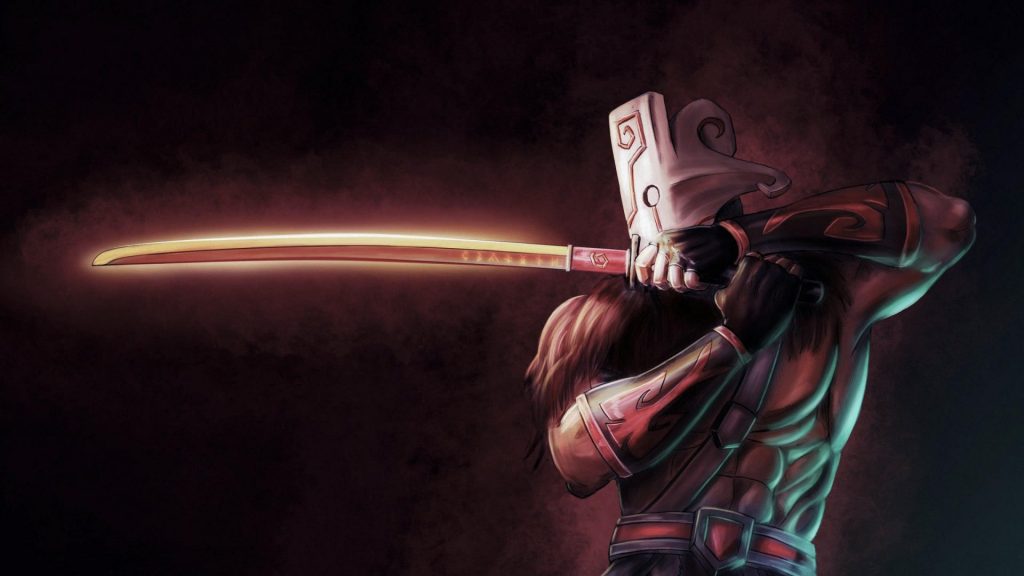 Juggernaut, a Dota 2 hero holding his sword