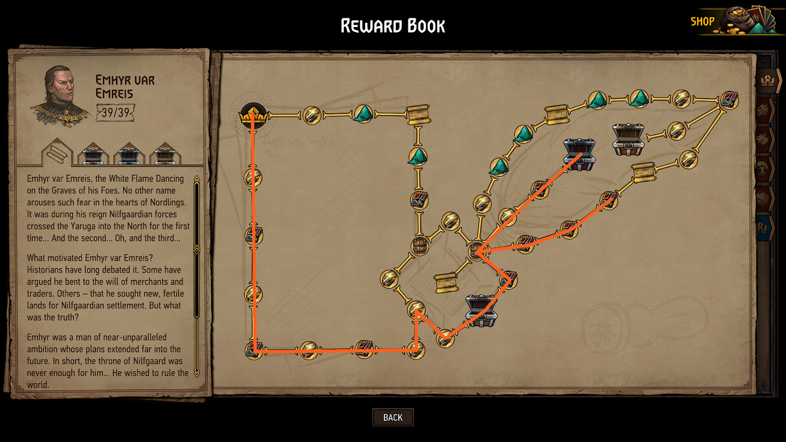 The best path for cheap scraps in Gwent's Emhyr var Emeris reward tree