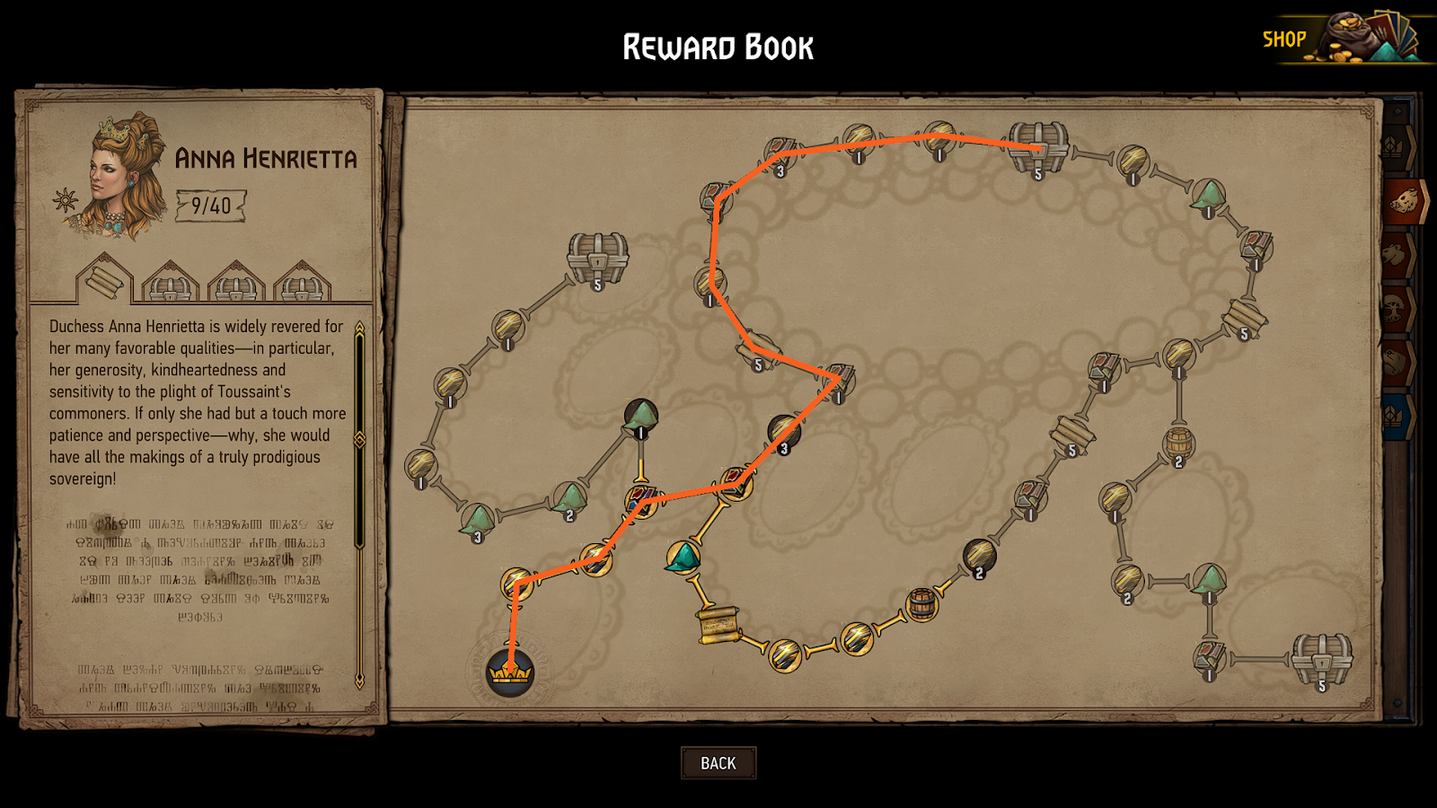 The best path for cheap scraps in Gwent's Anna Henrietta reward tree