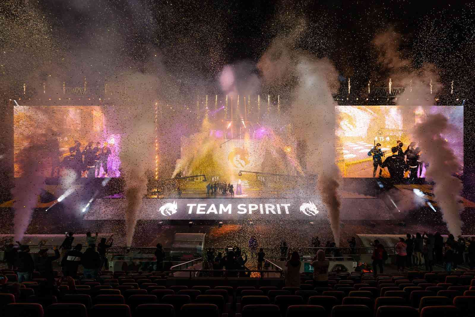 The stage at The International 10 the moment Team Spirit claimed victory