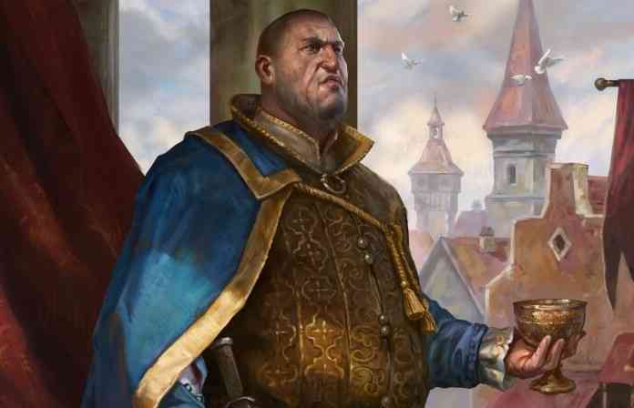 The master spy Sigismund Dijkstra as drawn by Oleksandr Kozachenko for the card game Gwent